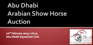 قائمة مزاد ابوظبي لجمال الخيول العربية ٢٠١٥